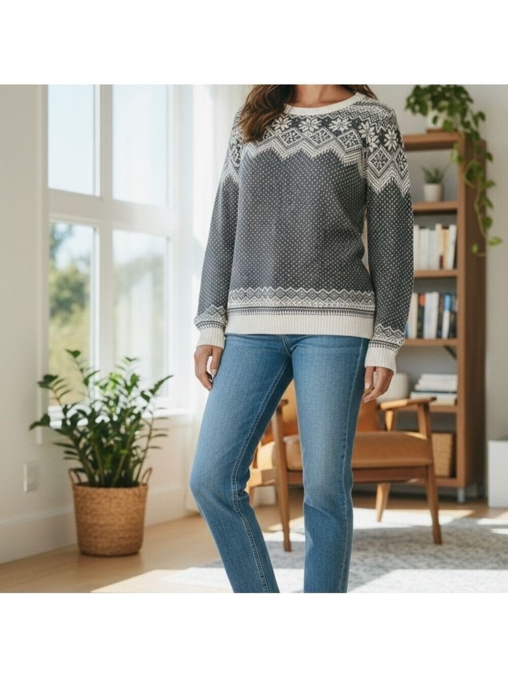 L.O.G.G. Knit Crewneck Sweater in Black & Cream
